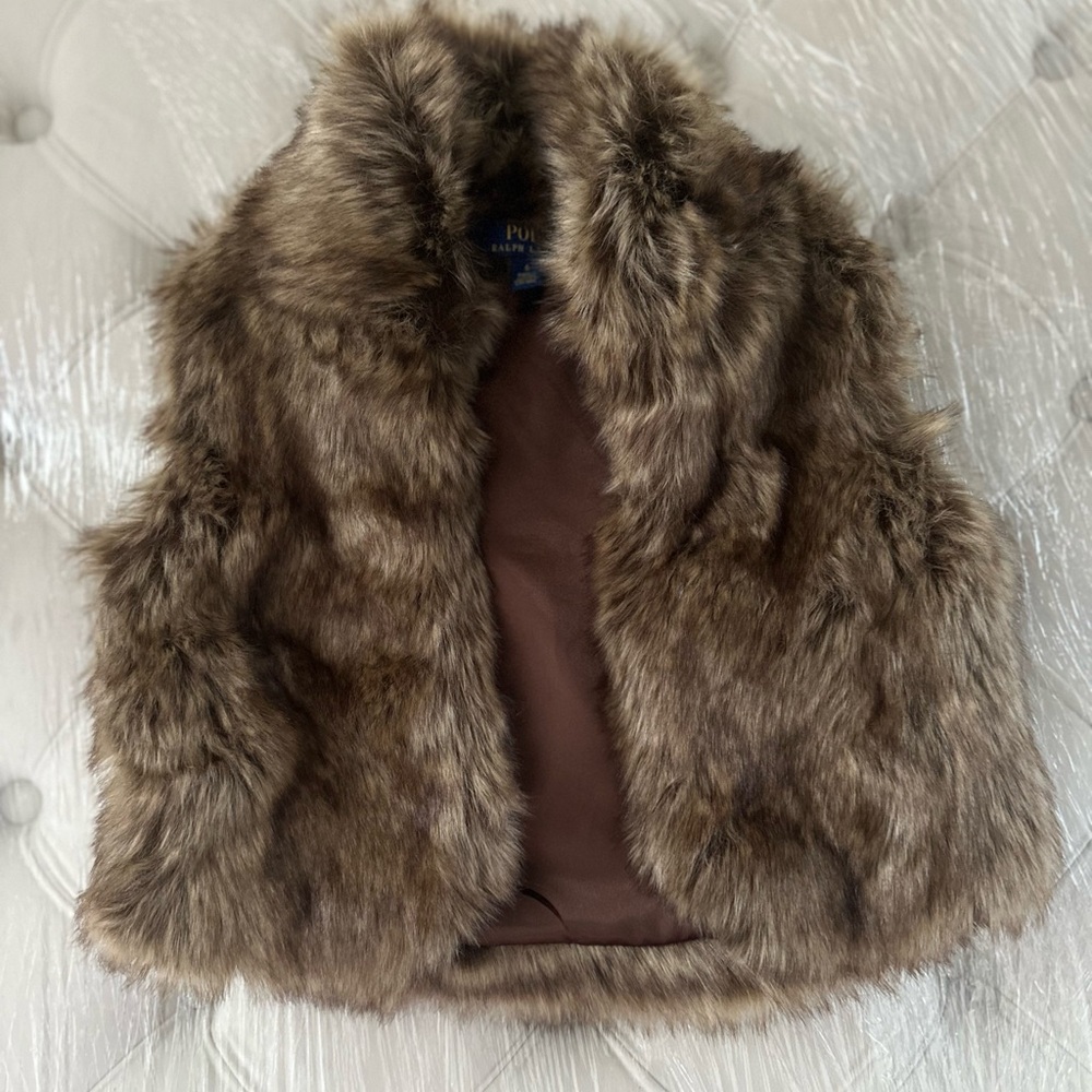 Polo Ralph Lauren Faux Fur Vest Girls Size 6